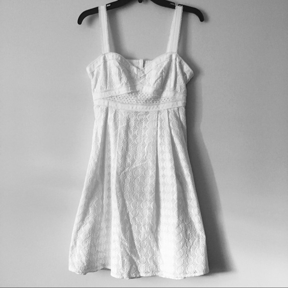 Nanette Lepore Dresses & Skirts - Nanette Lepore White Eyelet Sleeveless Dress